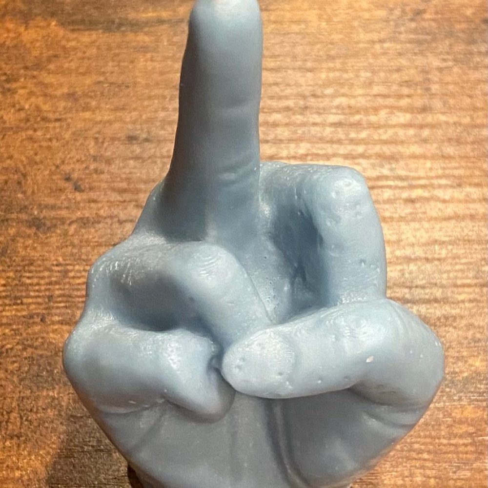Teal Middle Finger Candle